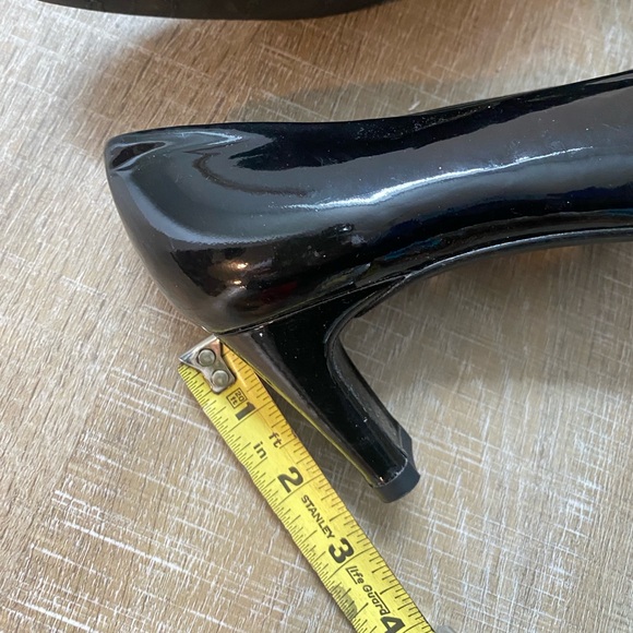 Stuart Weitzman Black Patent Leather Pumps Women’s 8 Block Heel Career Luxury - Picture 10 of 12
